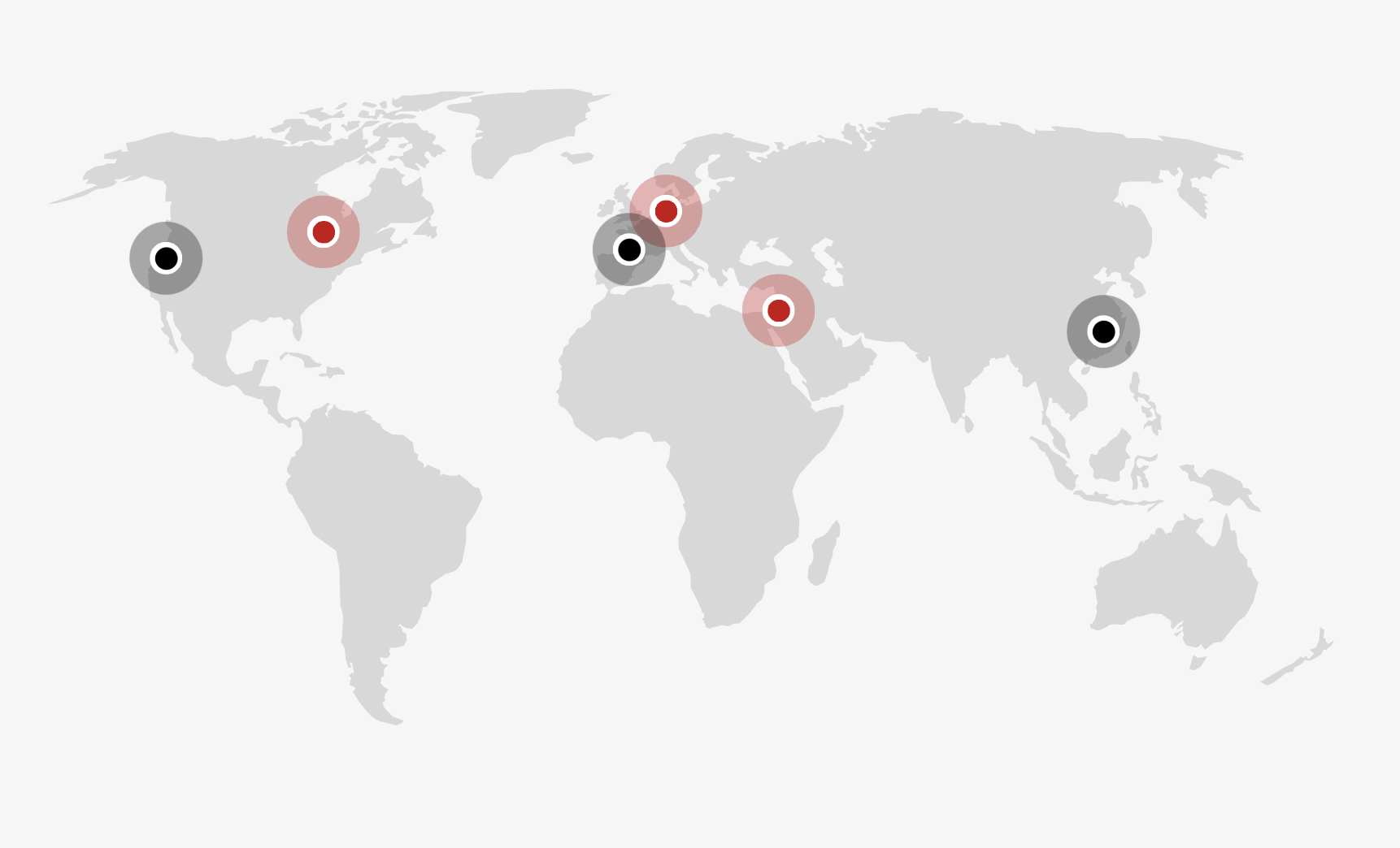 World map showing Modix office and warehouse locations